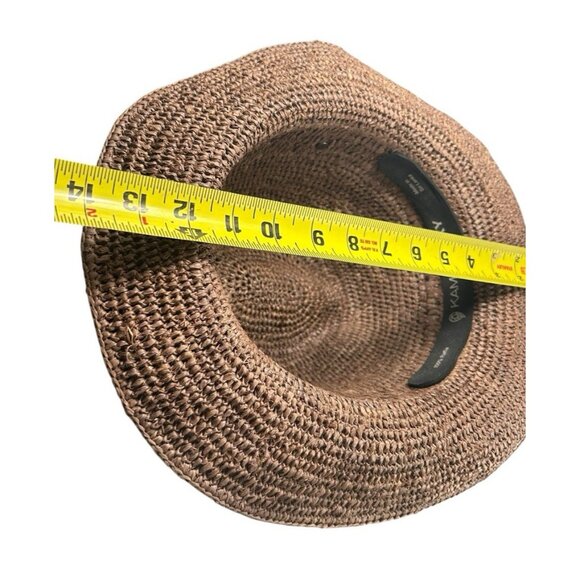 Helen Kaminski XY Nougat Woven Raised Band 100% Raffia Sun Hat Women\'s Packable main image 9